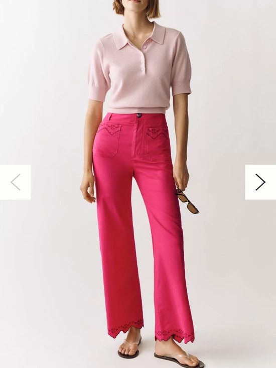 Maeve Pants - NWT Anthropologie Maeve Colette High Rise Wide Leg Linen Embroidered Pants